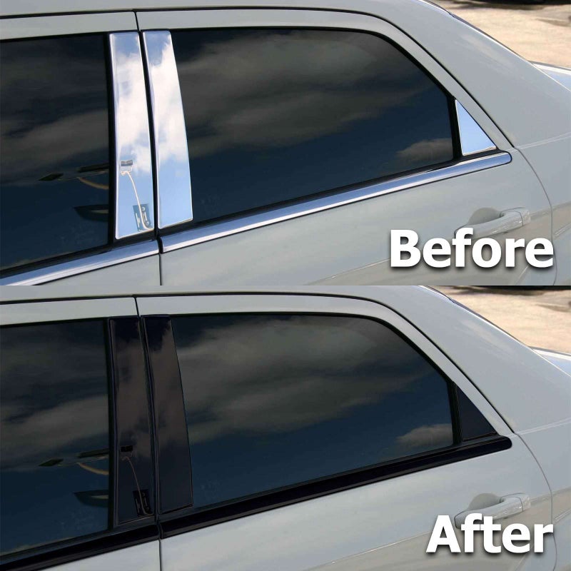 EZAUTO WRAP 2 in x 75 FT Gloss Black Vinyl Wrap Kit Sticker Decal for Black Out Chrome Remove Window Trim Door Trim Self-Adhesive Air Release Waterproof and Scratch DIY - Image 5